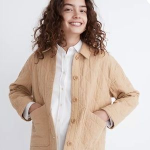 Madewell Quilted Lightspun Cropped Shirt-Jacket